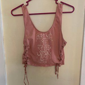 Bring Me the Moon Kendall & Kylie Lace Up Crop Top Large